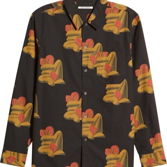 𝅺nwt Wood Wood David JM Street Fink Button Down Size Small - Picture 4 of 15